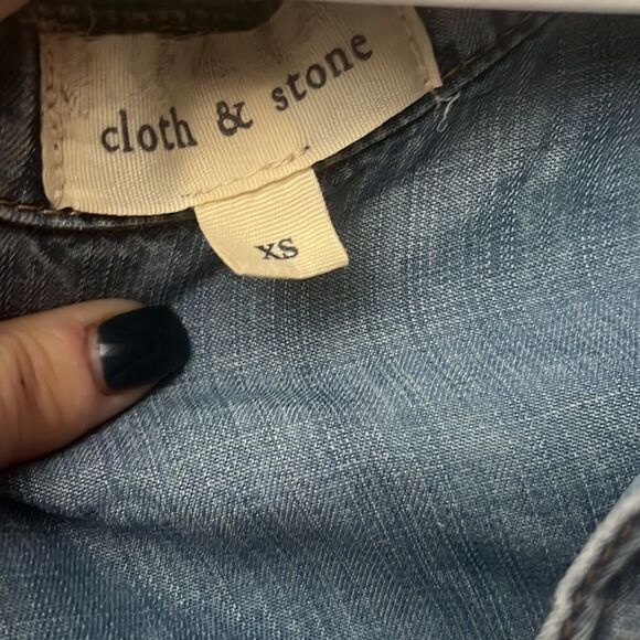 Anthropologie Cloth & Stone Chambray Denim Button Shirt Dress - Picture 11 of 11